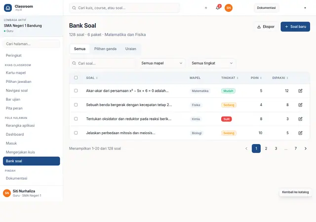Pratinjau halaman Bank soal